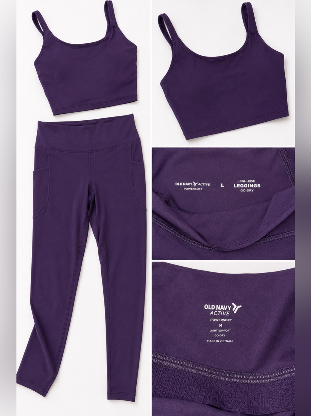 Old Navy Active PowerSoft Purple Workout Set – M/L